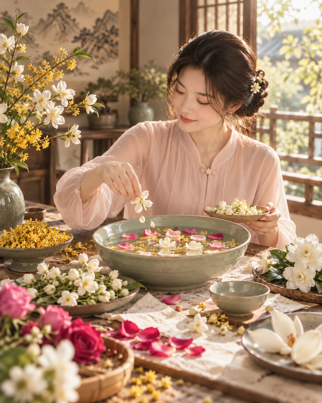鲜花入酿